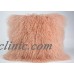 Handmade Mongolian Fur 18"x18" Square Pink Pillow & suede fabric back US stock   192282941943